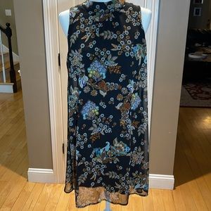 Tommy Hilfiger Women's Trapeze Black Floral Lined Dress Size 10